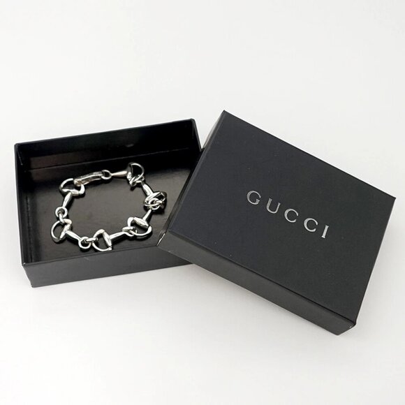 GUCCI Horsebit Chain Bracelet 7.9" Silver 925 Auth w/Box #1662-9 - Picture 8 of 8